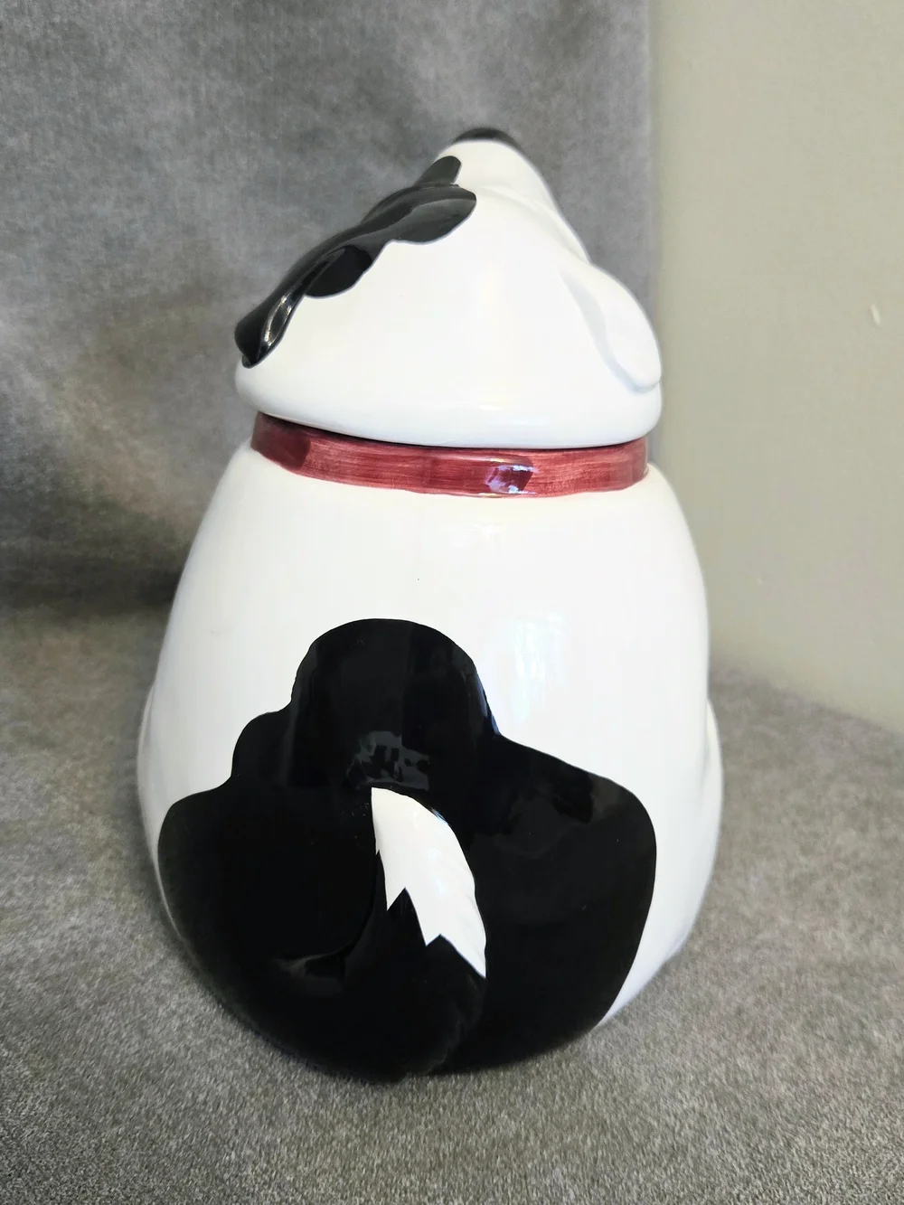 Clay Art Pudgy Dog Cookie Treat Jar Collar Hound Dog Bone Series Kitchen 1991